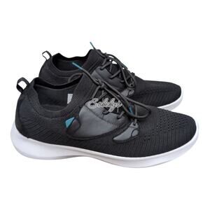 Vessi Everyday Move Mens 12 Waterproof Onyx Black White Knit Dyma-Tex Sneaker